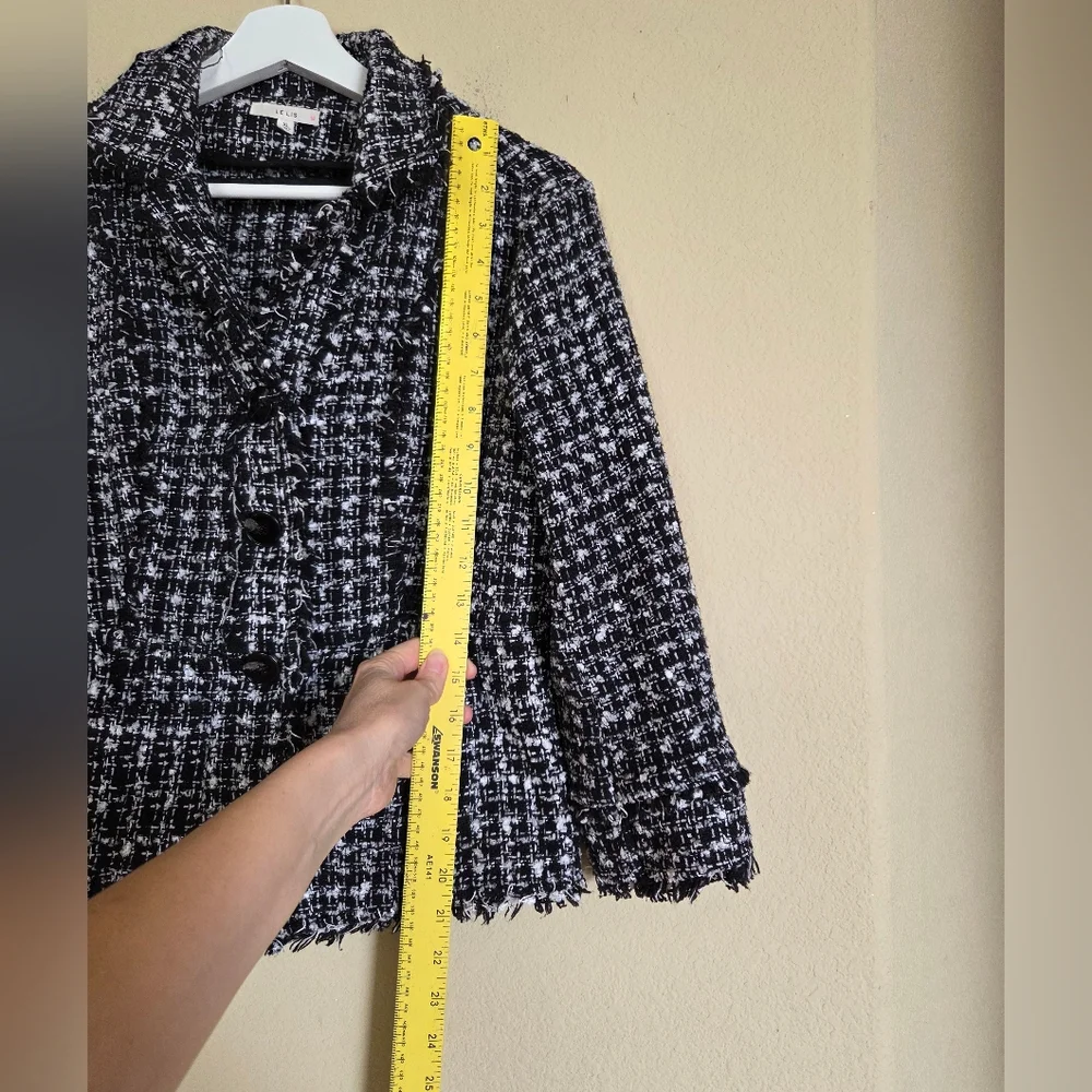 Girls Le Lis Black and White Tweed Houndstooth Jacket Office Dressy